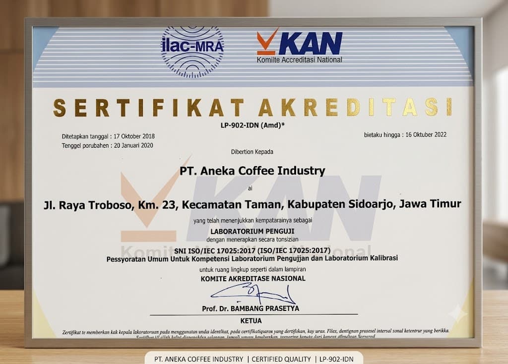 PT Aneka Coffee Industry certifications